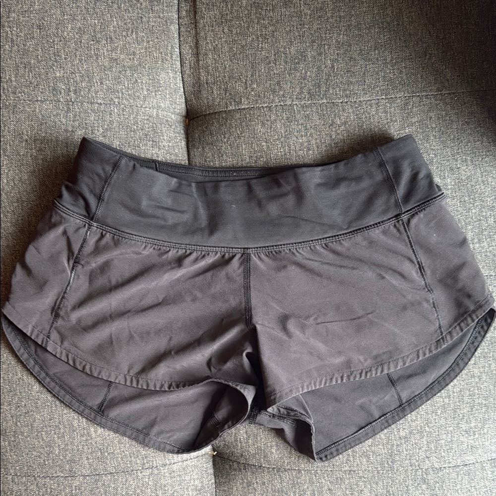 Lululemon Athletica Black Athletic Shorts with Wide Waistband